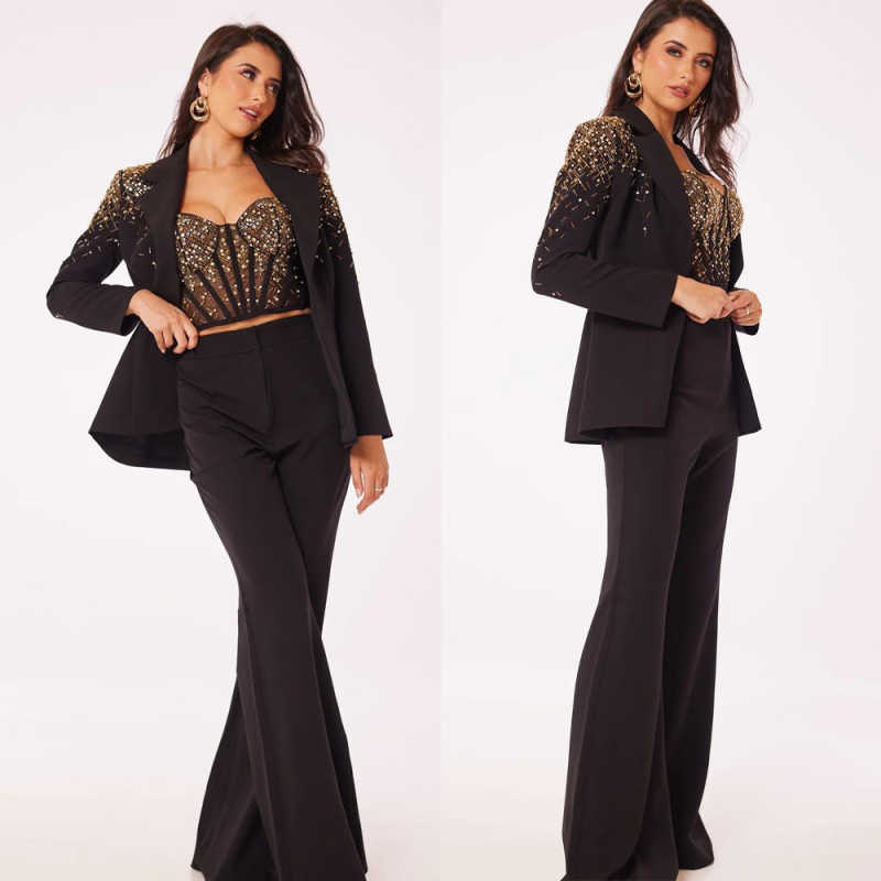 Unique Women'S Formal Wear - Uniek Ontwerp Damespakken 2-delig Jas Broek