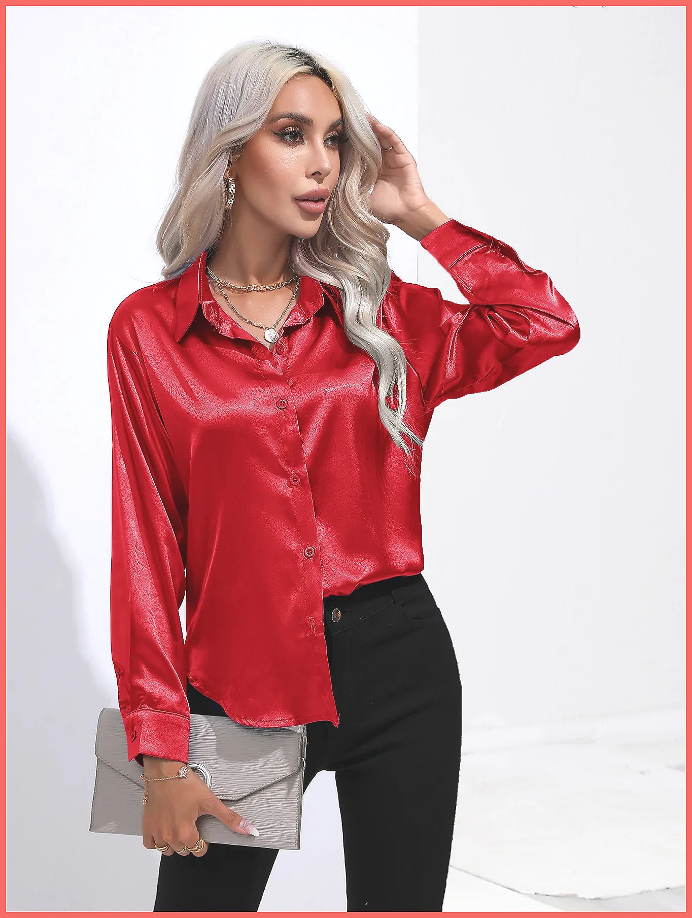 Silk Blouse Button - Zomerjurk van satijn voor dames, 2025