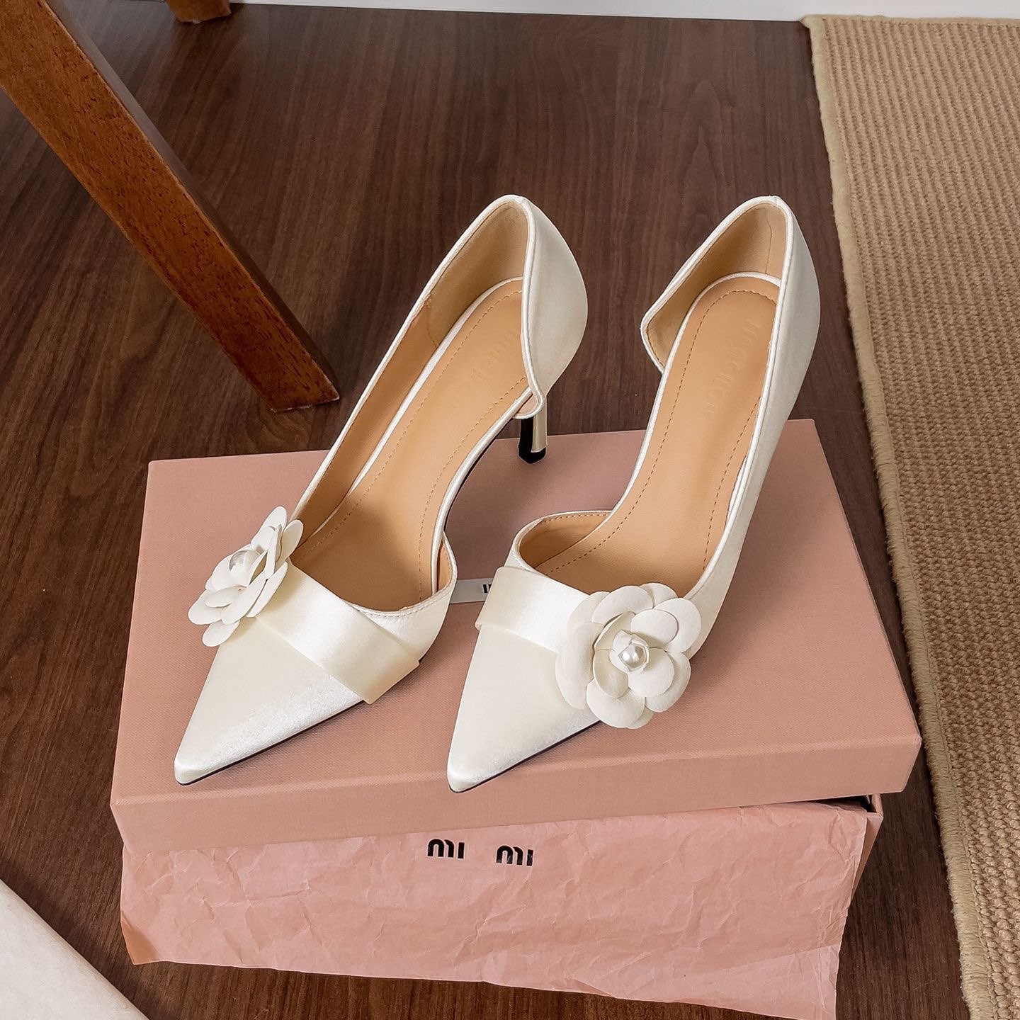 Women Formal Wear Footwear - Satijnen spitse stiletto pumps dames bloemen