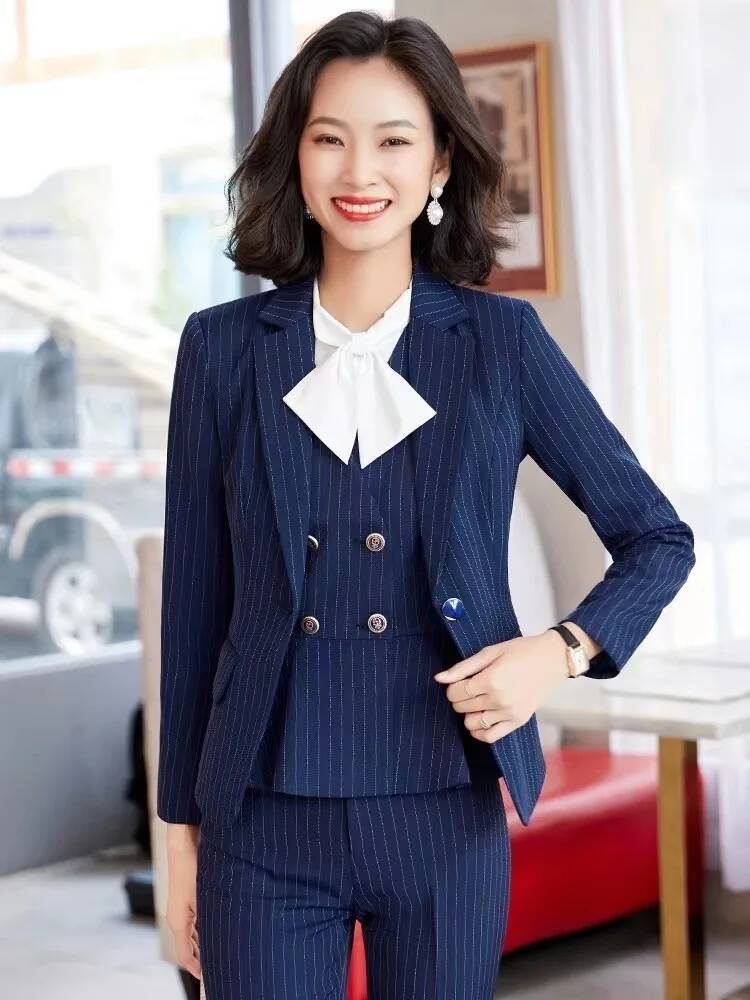 Women'S Formal Wear Pantsuits - Mode Gestreepte Formele Pakken Vrouwen Professionele
