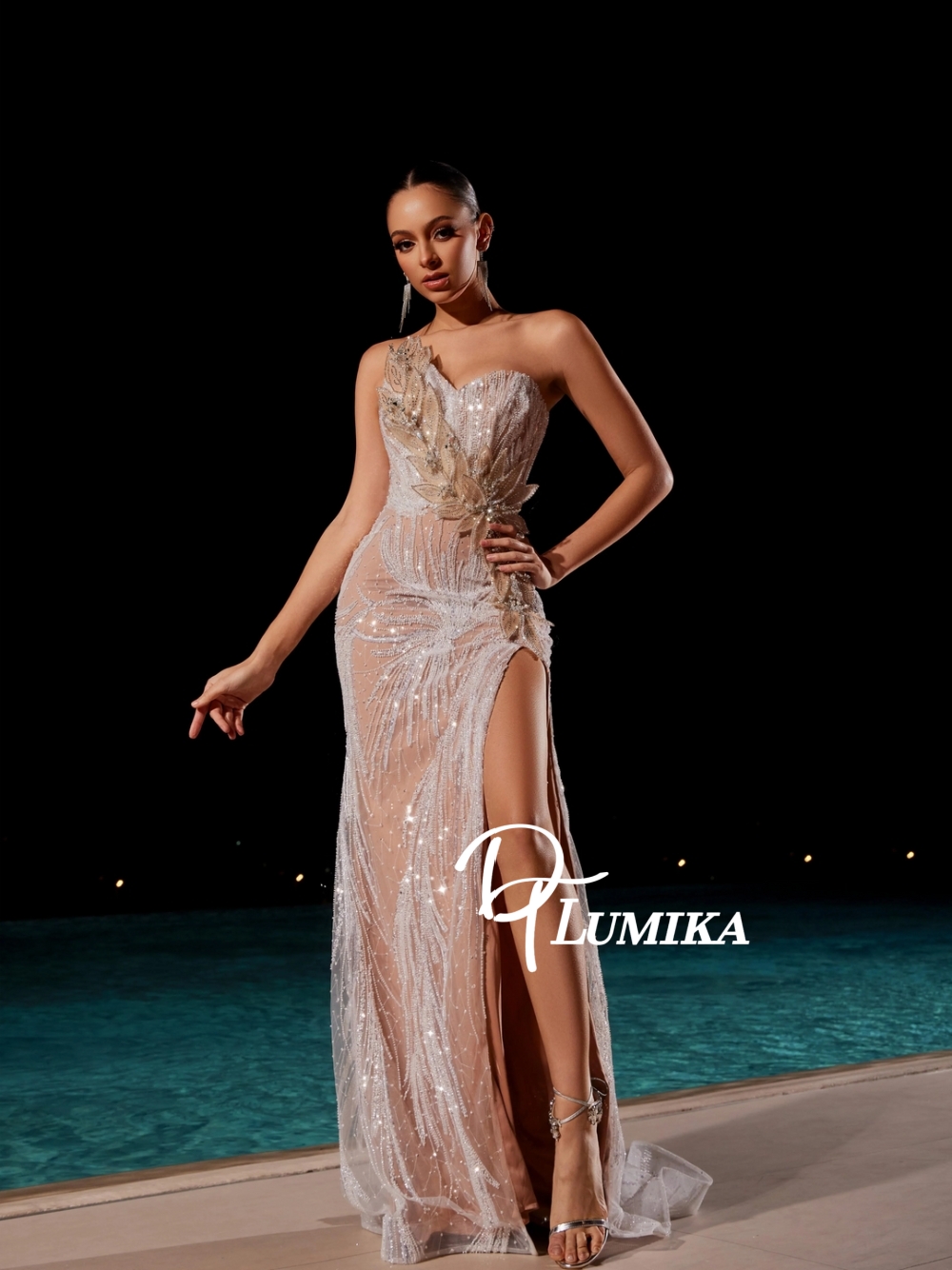 Unique Women'S Formal Wear - Formele sprankelende zeemeermin avondjurk Unieke 3D