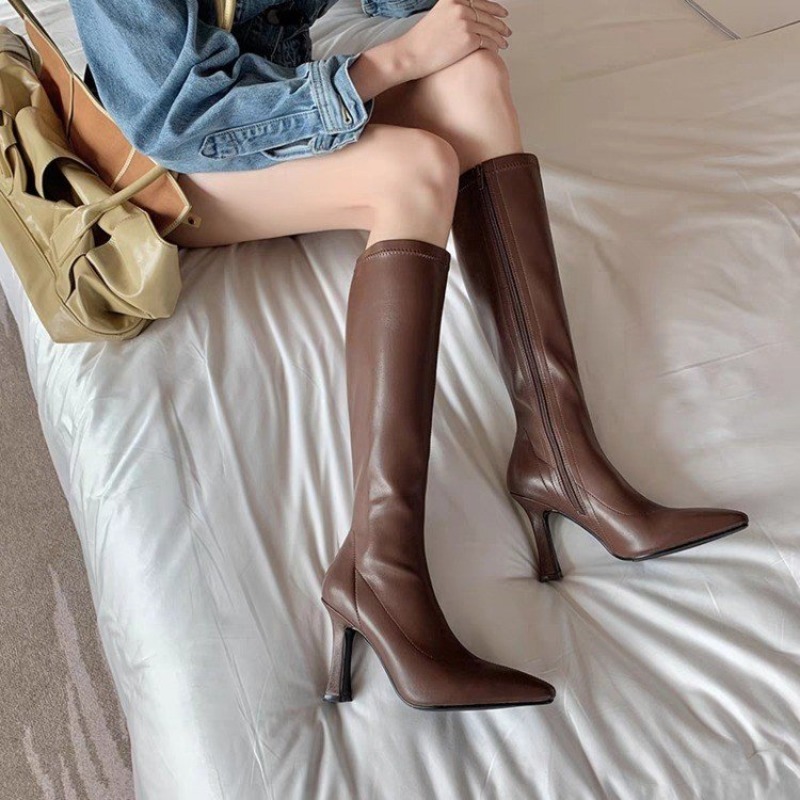 Dames Kniehoge Laarzen Puntige - Women Formal Wear Footwear recensie en prijs