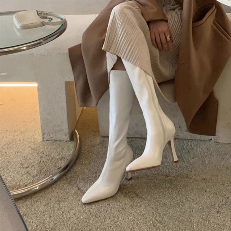 Dames Kniehoge Laarzen Puntige - Women Formal Wear Footwear recensie en prijs