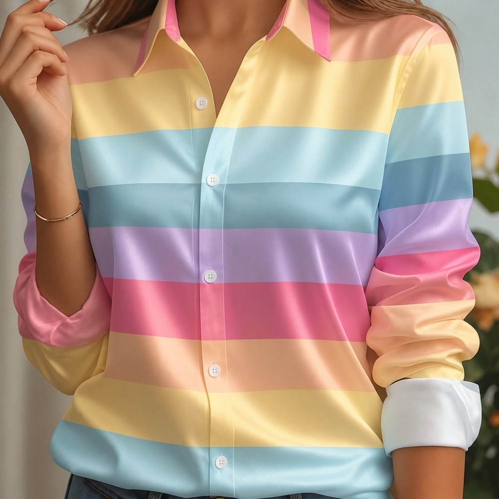 Dames satijnen overhemd met re - Silk Blouse Button recensie en prijs
