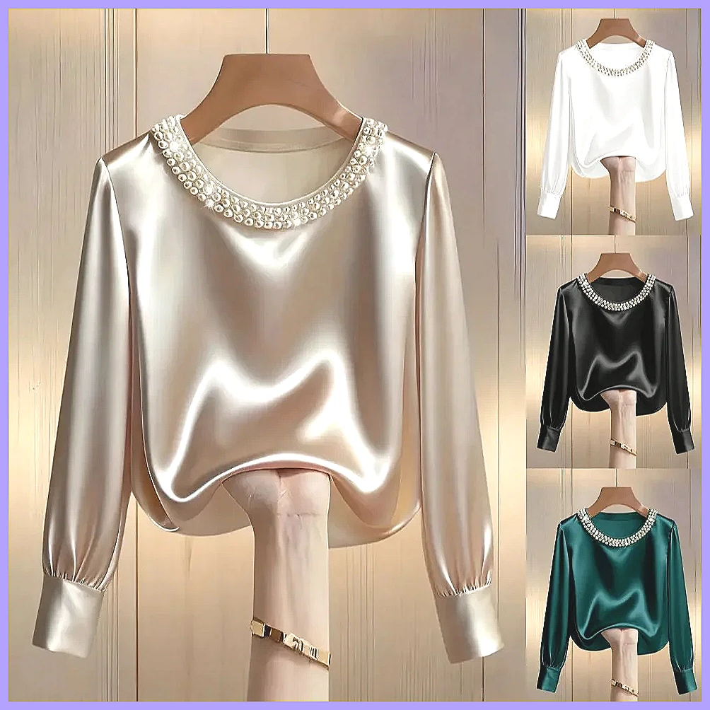 Elegante satijnen blouse met k - Silk Blouse Button recensie en prijs