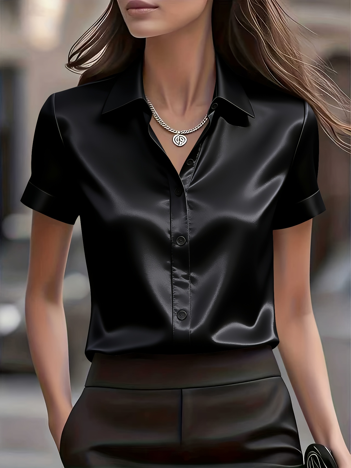 Elegant slim-fit overhemd van  - Silk Blouse Button recensie en prijs