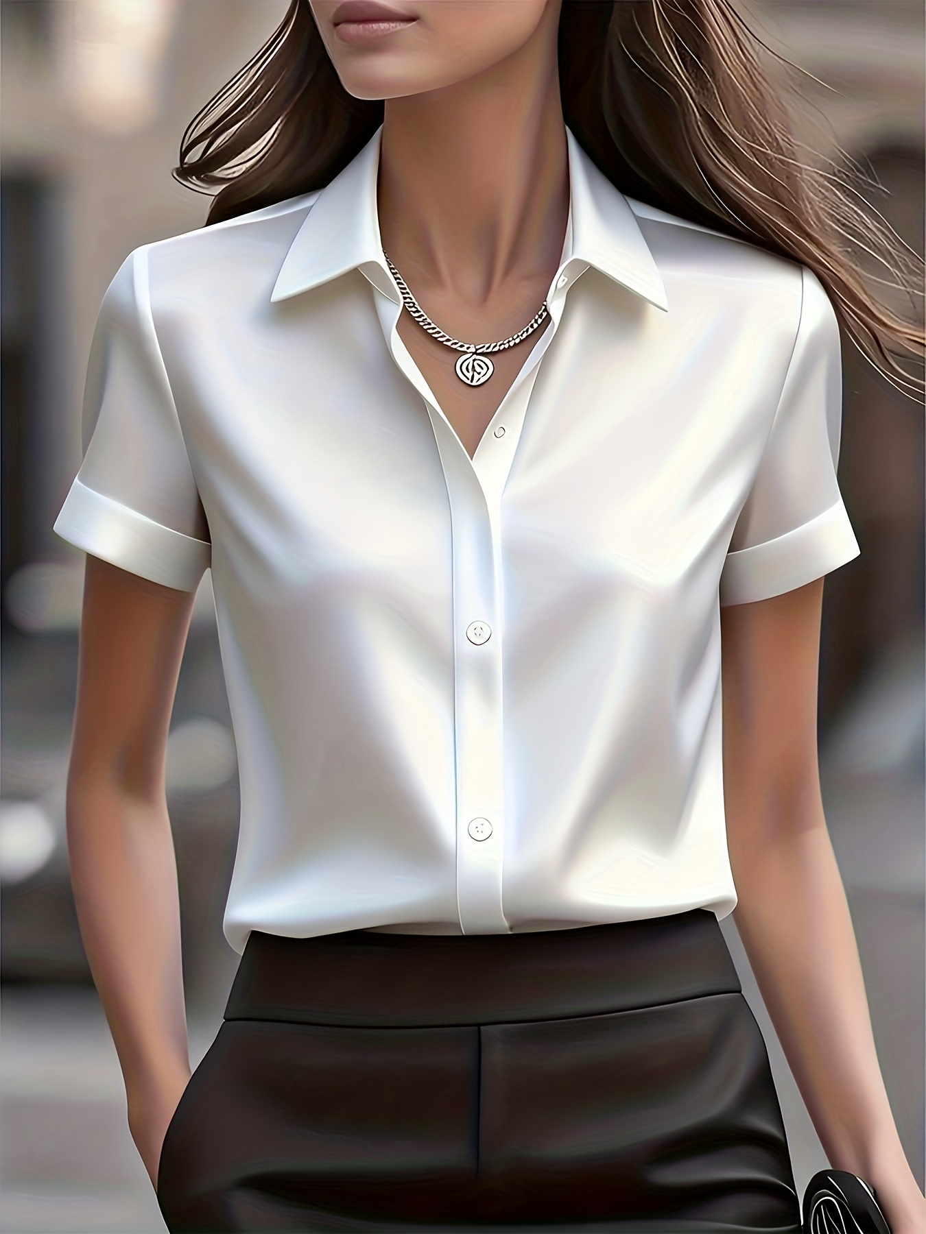 Elegant slim-fit overhemd van  - Silk Blouse Button recensie en prijs