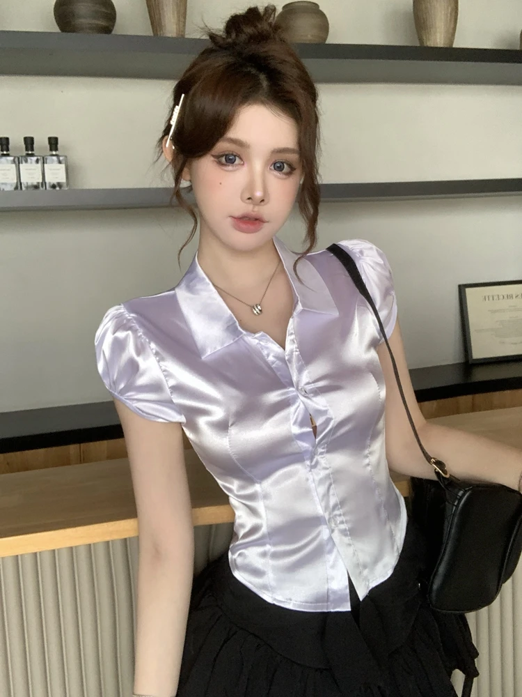 Zomerse sexy zijden blouses da - Silk Blouse Button recensie en prijs