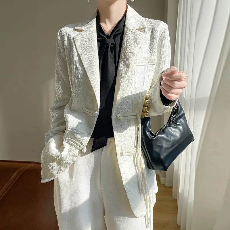 Witte getextureerde blazer voo - Women'S Formal Wear Jackets recensie en prijs