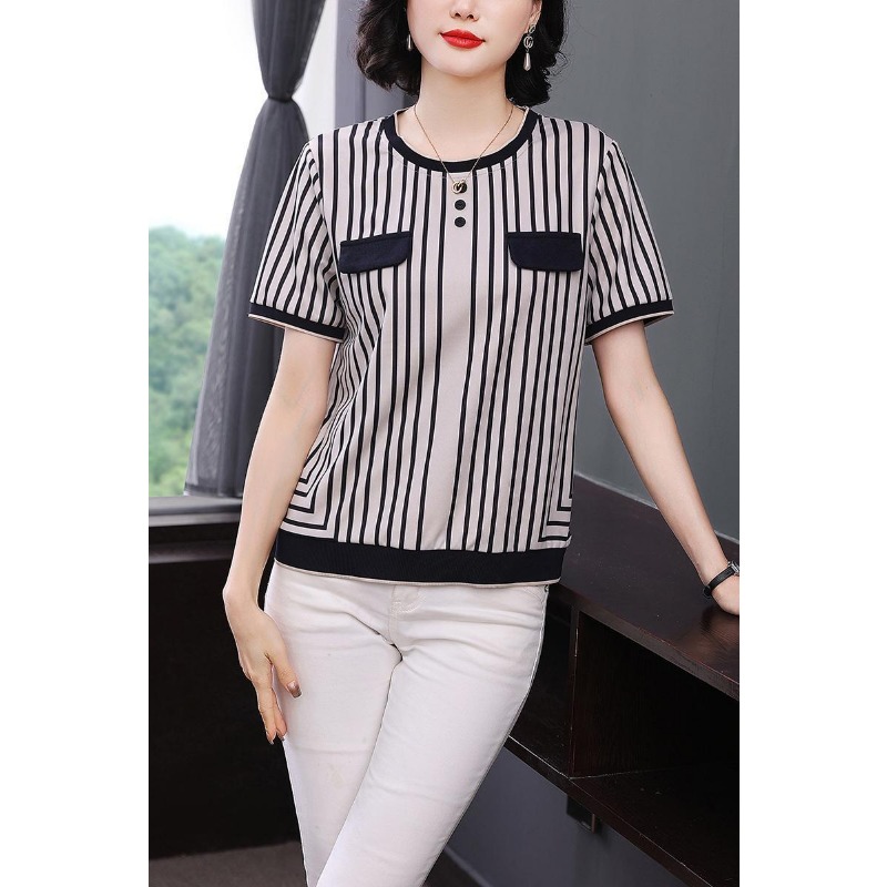 Dames gestreept ijszijde T-shi - Silk Blouse Button recensie en prijs