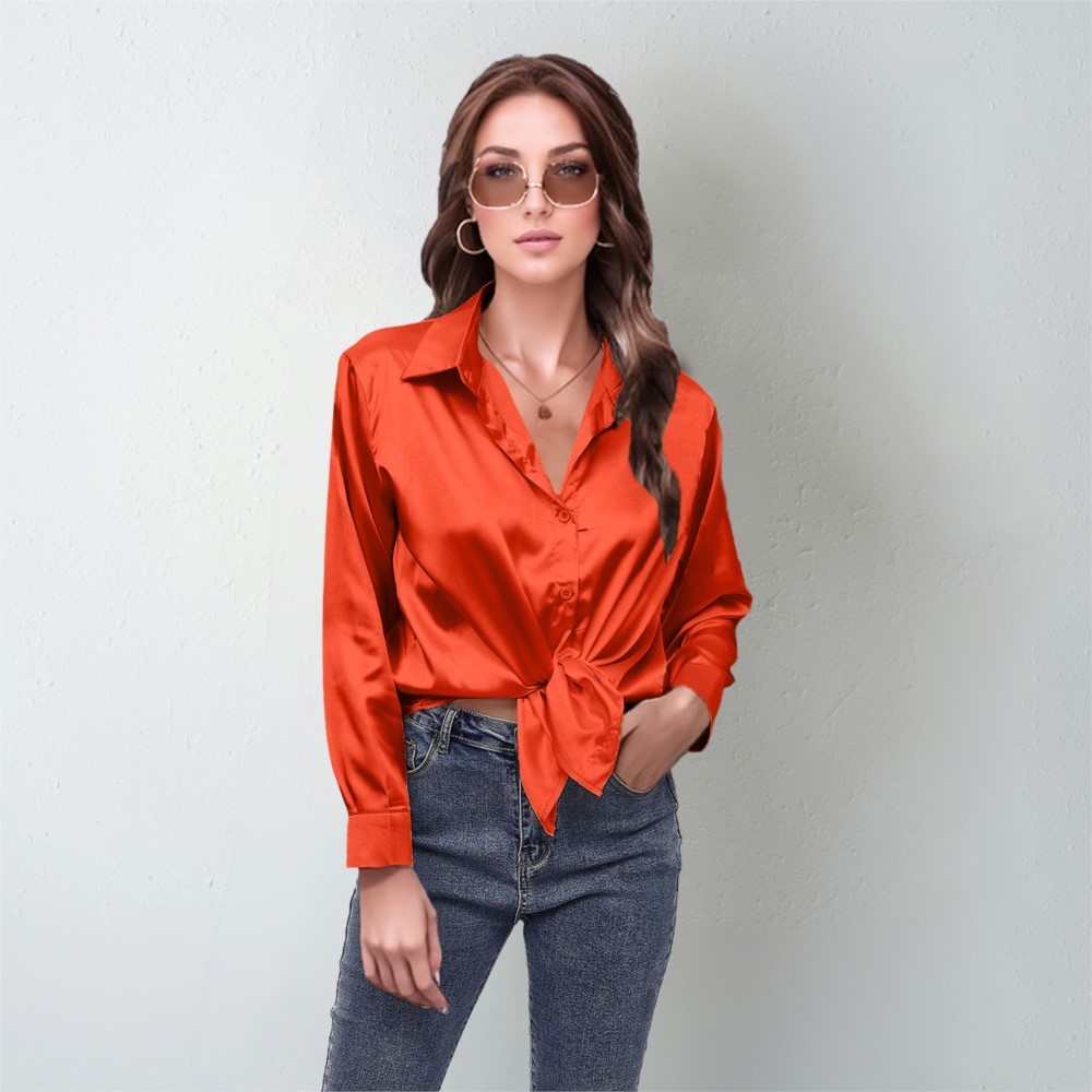 Lente satijnen shirt dames los - Silk Blouse Button recensie en prijs